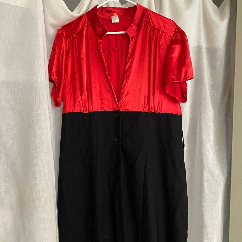 Red Satin plus size wiggle dress, 3XL